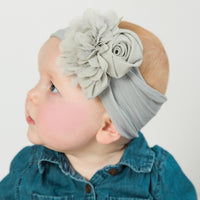 Couture Flower Headband - Pearl Grey
