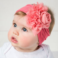 Couture Flower Headwrap - Coral