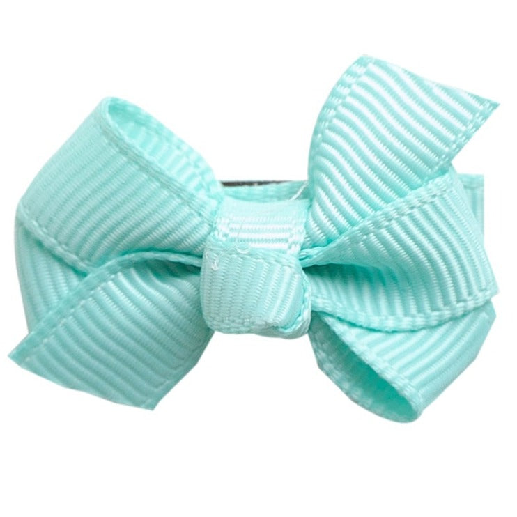 Mini Bow Knot Snap Clip - Aqua