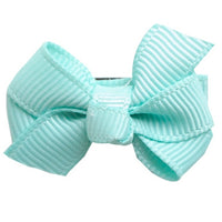 Mini Bow Knot Snap Clip - Aqua