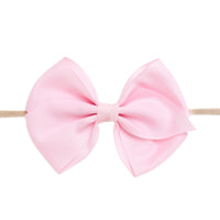 Ella Grosgrain Bow Nylon Headband - Baby Pink