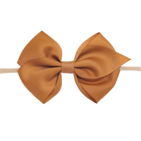 Ella Grosgrain Bow Nylon Headband - Copper