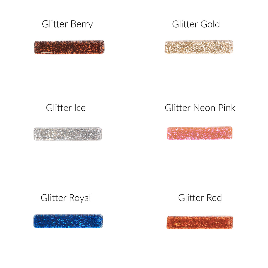 Bar Hair Clip - 14 Glitter - Non Slip Clip
