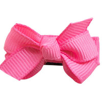 Mini Bow Knot Snap Clip - Hot Pink