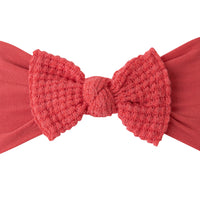 Ari Waffle Bow Headwrap - Burnt Coral