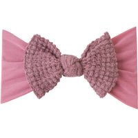 Ari Waffle Bow Headwrap - Rosewood