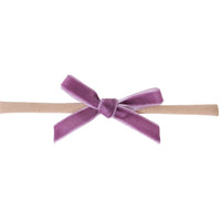 EVIE Velvet MINI Bow on Skinny Nylon Headband - Vintage Grape
