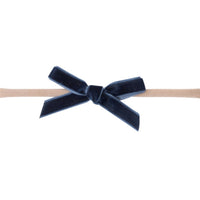 EVIE Velvet MINI Bow on Skinny Nylon Headband - Navy