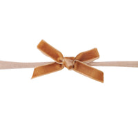 EVIE Velvet MINI Bow on Skinny Nylon Headband - Gold