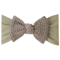 Ari Waffle Bow Headwrap - Olive