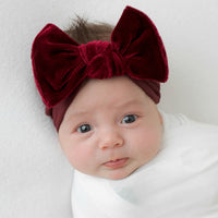 Kate Velvet Bow Headwrap - Cranberry