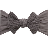Ari Waffle Bow Headwrap - Charcoal