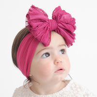 Jumbow Ruffle Bow - Raspberry