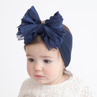 Jumbow Ruffle Bow - Navy