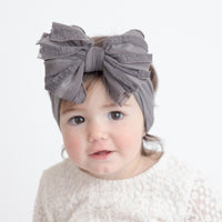 Jumbow Ruffle Bow - Charcoal