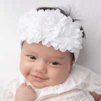 Trio Flower Headband - White