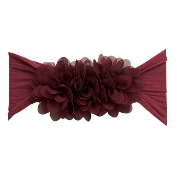 Trio Flower Headband - Burgundy