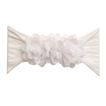 Trio Flower Headband - White