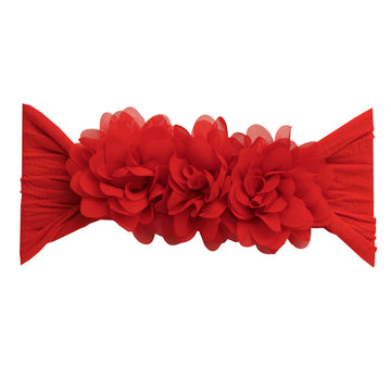 Trio Flower Headband - Red