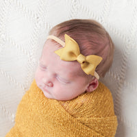 Pippa Grosgrain Bow - Mustard