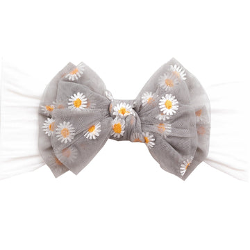 Daisy Flower  Headband - Grey
