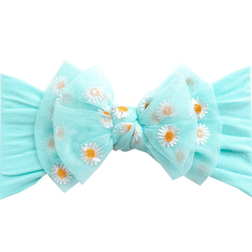 Daisy Flower  Headband - Aqua