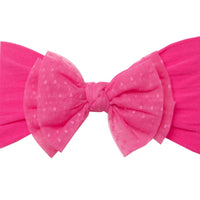 Polka Dots Tulle Nylon Headwrap - Pink Yarrow