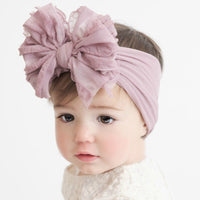 Jumbow Ruffle Bow - Purple Grey