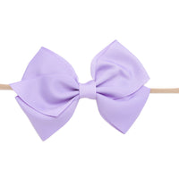 Ella Grosgrain Bow Nylon Headband - Lavender
