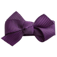 Mini Bow Knot Snap Clip - Plum