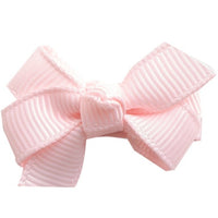 Mini Bow Knot Snap Clip - Powder Pink