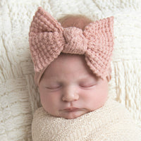 Ari Waffle Bow Headwrap - Blush