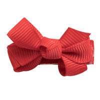 Mini Bow Knot Snap Clip - Red