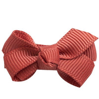 Mini Bow Knot Snap Clip - Rust