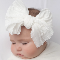 Jumbow Ruffle Bow - White