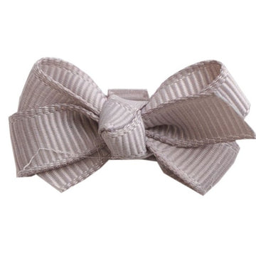 Mini Bow Knot Snap Clip - Silver Grey