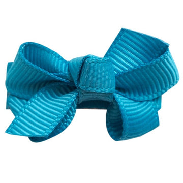 Mini Bow Knot Snap Clip- Tornado Blue