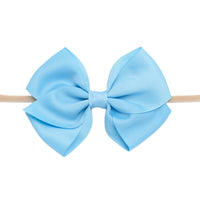 Ella Grosgrain Bow Nylon Headband - Vivid Blue
