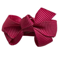 Mini Bow Knot Snap Clip - Wine