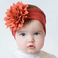 Dahlia Flower Headband - Rust