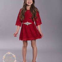 Winter Rose Tunic Dress - Burgundy #