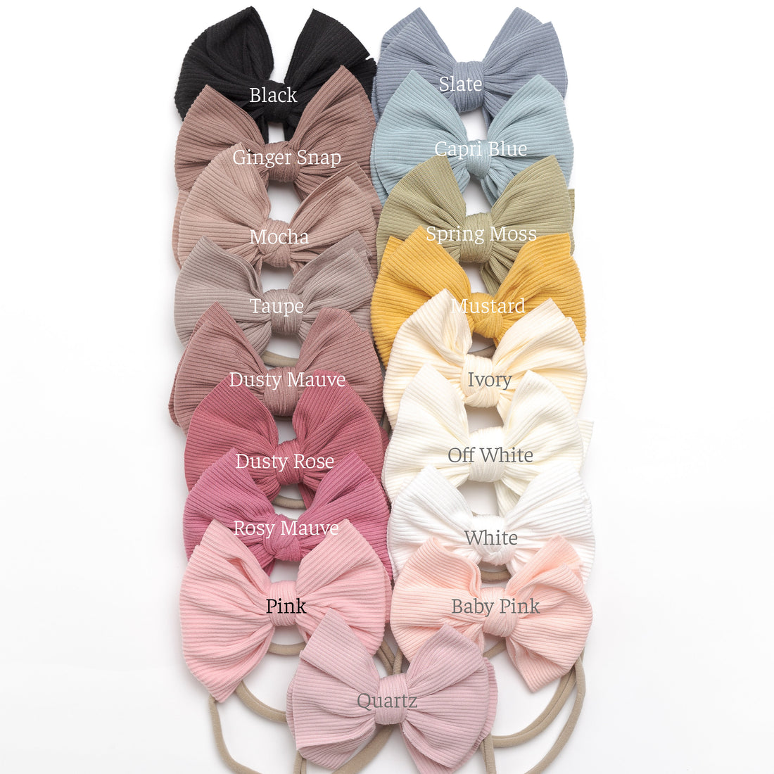 Reeva Bow Skinny Nylon Headband - 17 colors