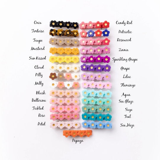 All Flower Acrylic Clip- 25 Colors