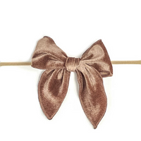 Fable Velvet Bow Headband - Hazelnut