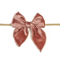 Fable Velvet Bow Headband - Antique Mauve