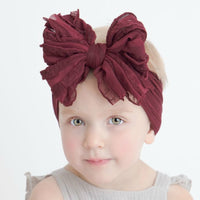 Ruffles Bow - Burgundy