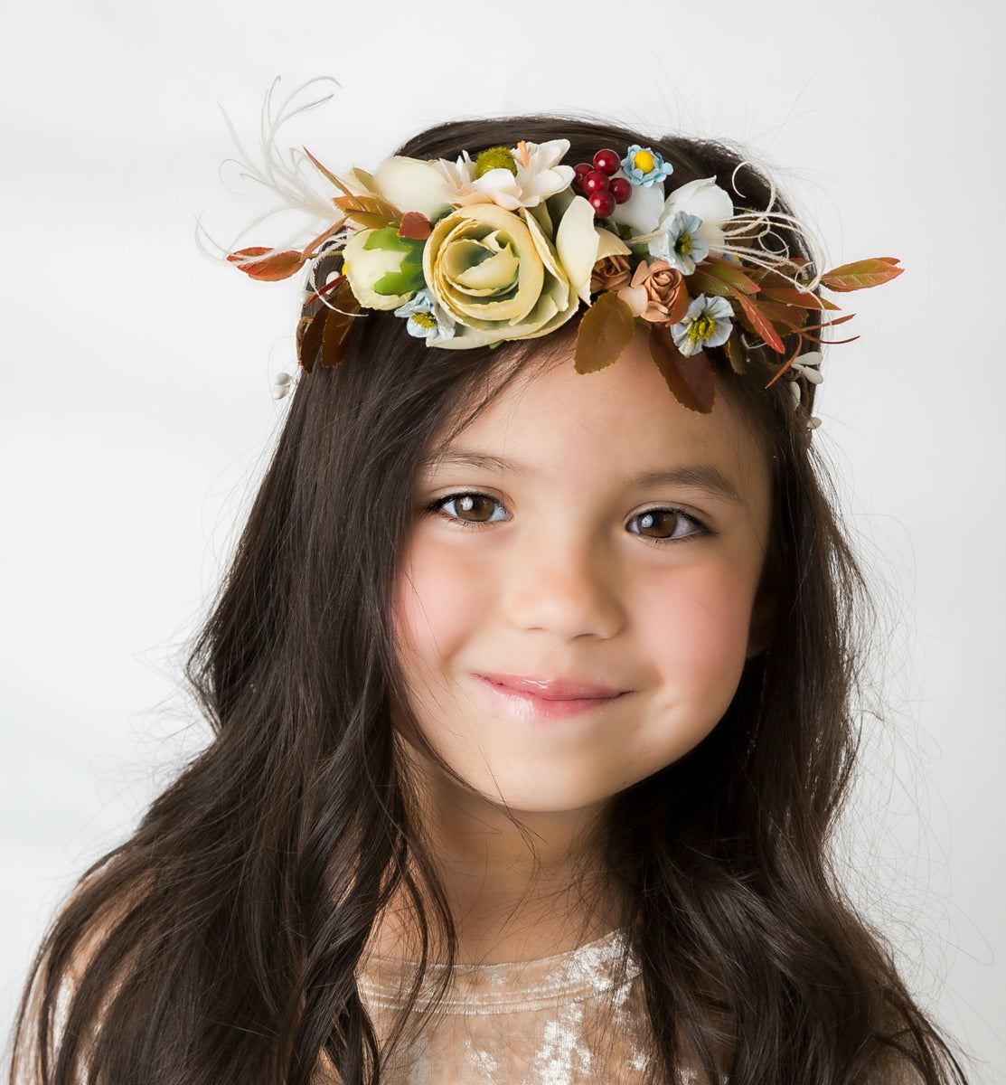 Holly Flower Girl Crown Think Pink Bows 4981