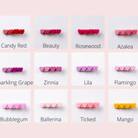 4 Heart Bar Acrylic Hair Clip - 28 Solid Colors