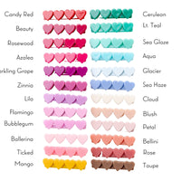 4 Heart Bar Acrylic Hair Clip - 28 Solid Colors