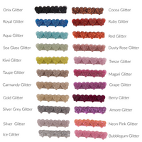 4 Heart Glitter Bar Acrylic Hair Clip - 22 Glitter Colors